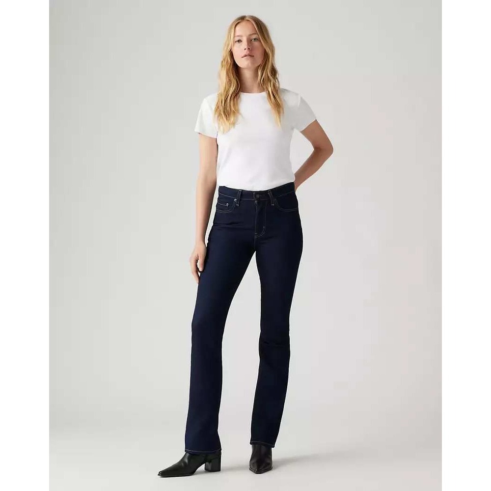 Levis 725 High Rise Bootcut Jeans 26 Dark Wash Cast Shadows Womens